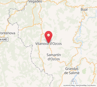 Map of Villanueva de Oscos, Asturias