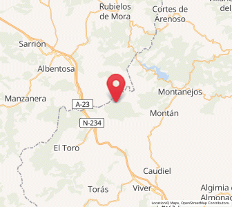 Map of Villanueva de Viver, Valencia