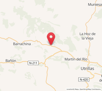 Map of Villanueva del Rebollar de la Sierra, Aragon