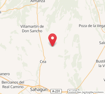 Map of Villavelasco de Valderaduey, Castille and León