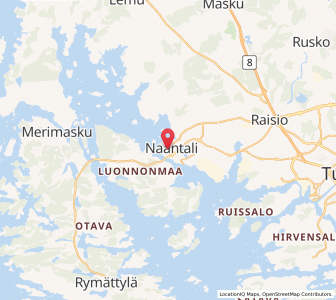 Map of Naantali, Southwest Finland