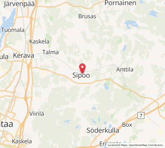 Map of Sipoo, Uusimaa