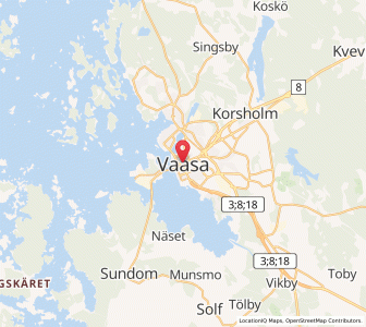 Map of Vaasa, Ostrobothnia