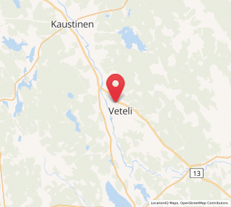 Map of Veteli, Central Ostrobothnia