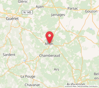 Map of Ahun, Nouvelle-Aquitaine