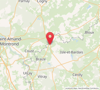 Map of Ainay-le-Château, Auvergne-Rhône-Alpes