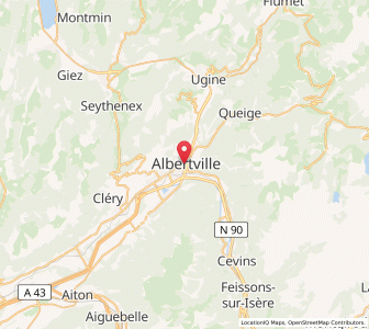 Map of Albertville, Auvergne-Rhône-Alpes