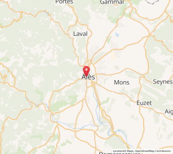 Map of Alès, Occitanie