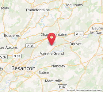 Map of Amagney, Bourgogne-Franche-Comté