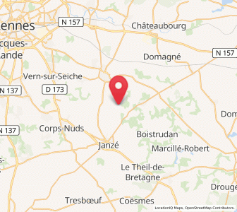 Map of Amanlis, Brittany
