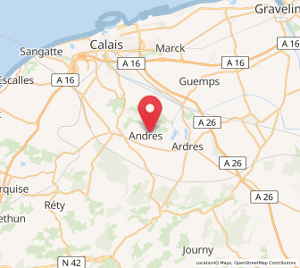 Map of Andres, Hauts-de-France