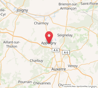 Map of Appoigny, Bourgogne-Franche-Comté