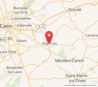 Map of Argences, Normandy