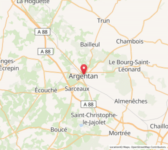 Map of Argentan, Normandy