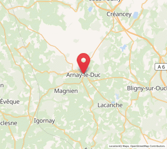 Map of Arnay-le-Duc, Bourgogne-Franche-Comté