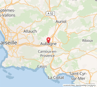 Map of Aubagne, Provence-Alpes-Côte d'Azur