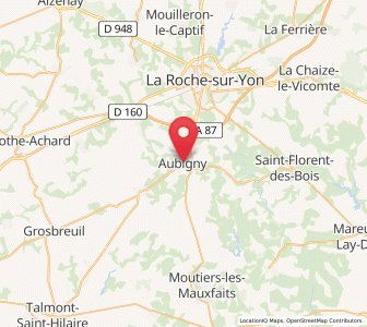 Map of Aubigny, Pays de la Loire