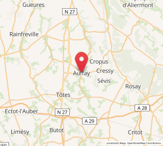 Map of Auffay, Normandy