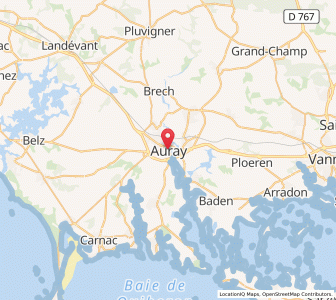 Map of Auray, Brittany