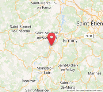Map of Aurec-sur-Loire, Auvergne-Rhône-Alpes