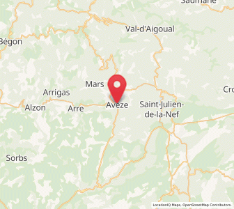 Map of Avèze, Occitanie