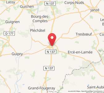 Map of Bain-de-Bretagne, Brittany