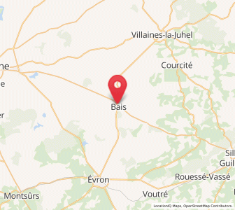 Map of Bais, Pays de la Loire