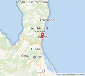 Map of Bastia, Corsica