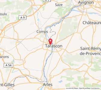 Map of Beaucaire, Occitanie
