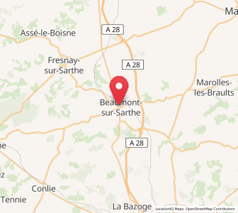 Map of Beaumont-sur-Sarthe, Pays de la Loire