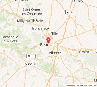 Map of Beauvais, Hauts-de-France