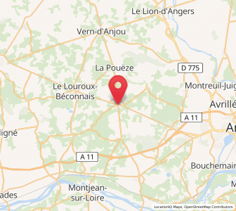 Map of Bécon-les-Granits, Pays de la Loire