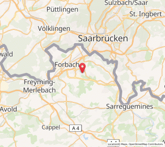 Map of Behren-lès-Forbach, Grand Est