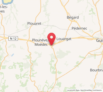 Map of Belle-Isle-en-Terre, Brittany