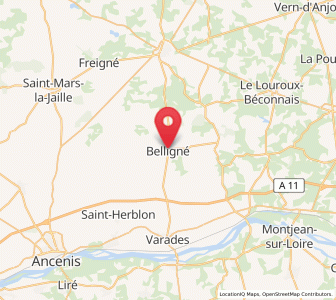 Map of Belligné, Pays de la Loire
