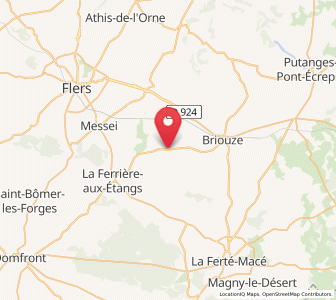 Map of Bellou-en-Houlme, Normandy