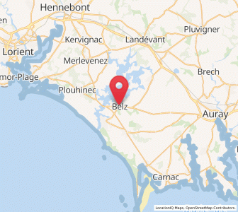 Map of Belz, Brittany
