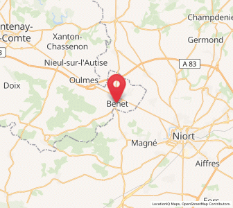 Map of Benet, Pays de la Loire