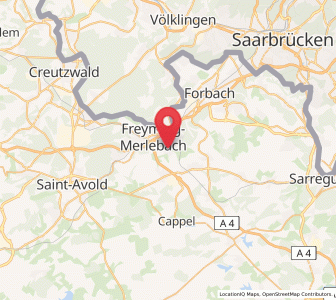 Map of Béning-lès-Saint-Avold, Grand Est