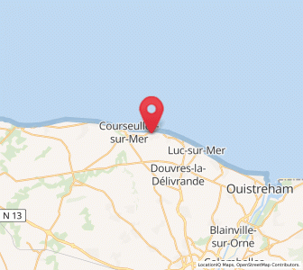 Map of Bernières-sur-Mer, Normandy