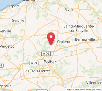 Map of Bernières, Normandy