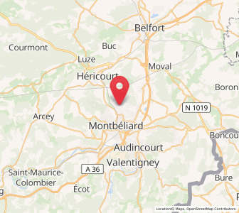 Map of Bethoncourt, Bourgogne-Franche-Comté