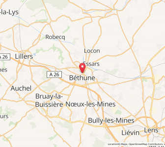 Map of Béthune, Hauts-de-France