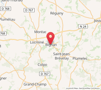 Map of Bignan, Brittany