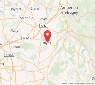 Map of Blyes, Auvergne-Rhône-Alpes