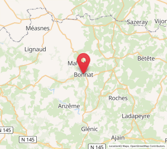Map of Bonnat, Nouvelle-Aquitaine