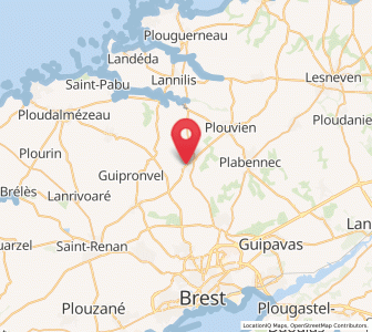Map of Bourg-Blanc, Brittany