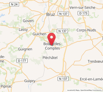 Map of Bourg-des-Comptes, Brittany