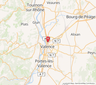 Map of Bourg-lès-Valence, Auvergne-Rhône-Alpes