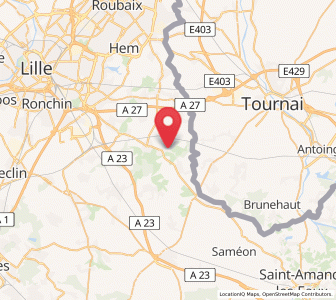 Map of Bourghelles, Hauts-de-France